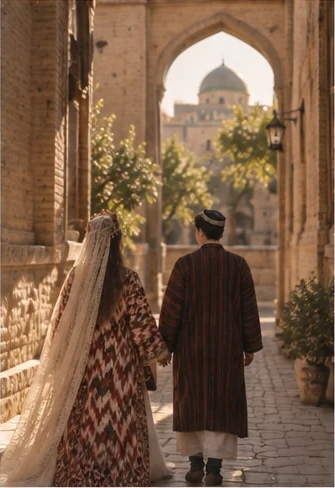 Akmal and Nozima walking together
